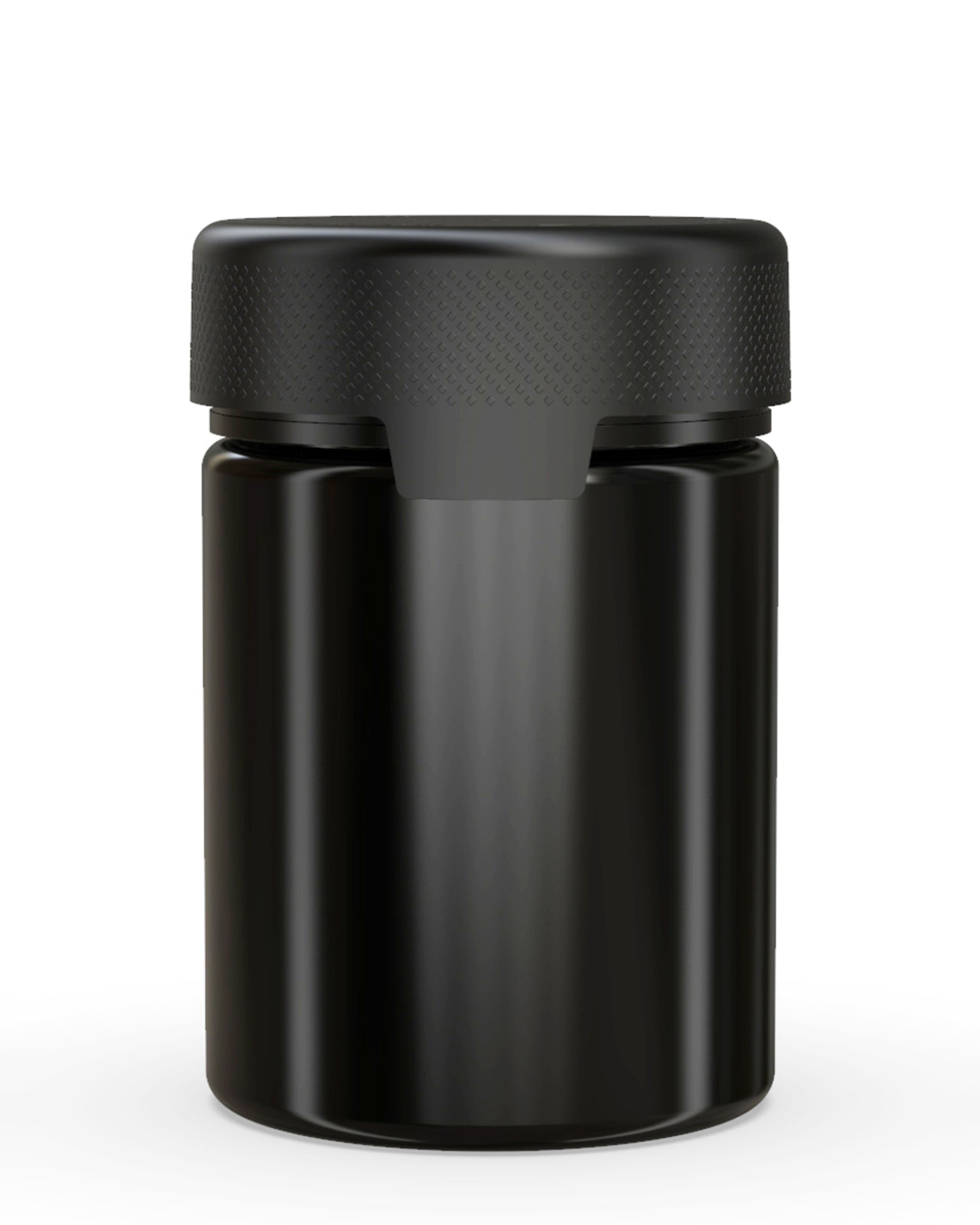 21.5oz Chubby Gorilla Black Child Resistant Opaque Plastic Aviator XL Container w/ Black Cap 60/Box