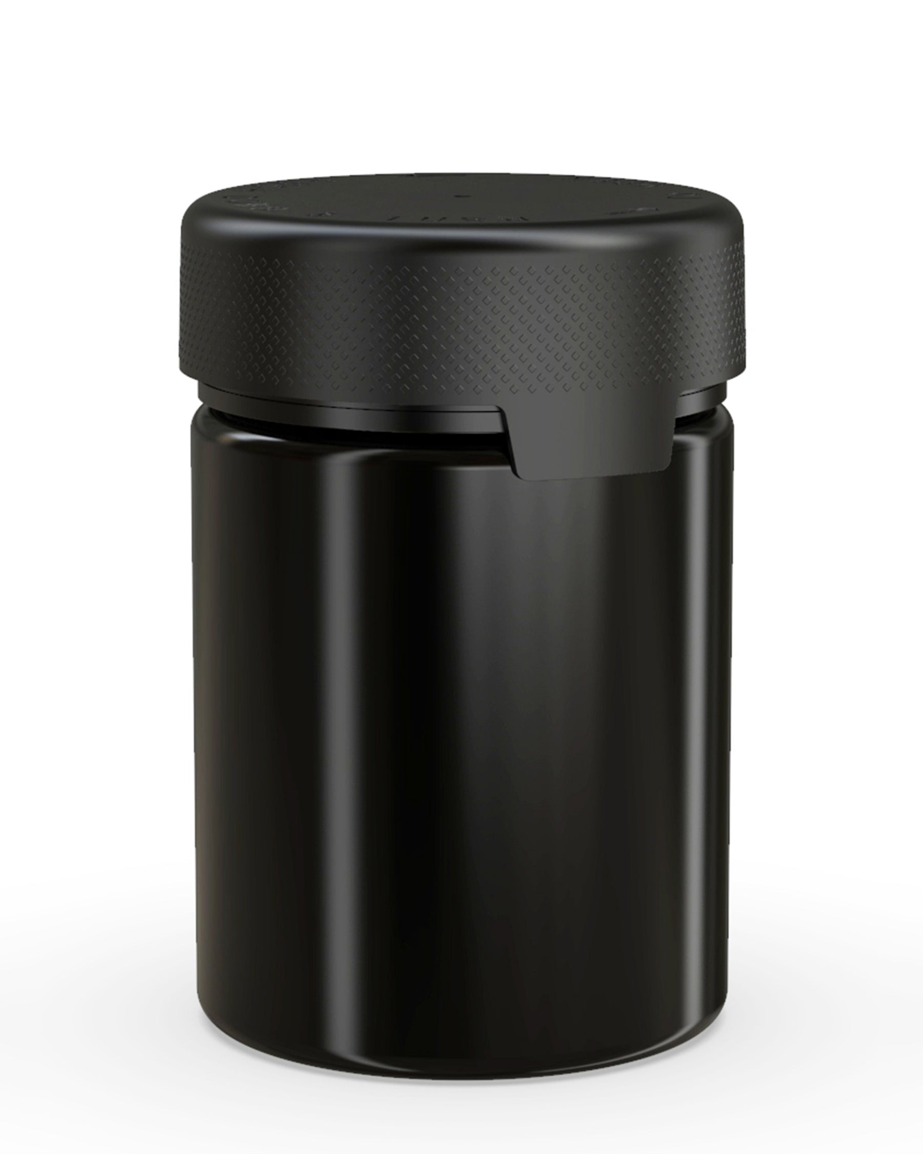 21.5oz Chubby Gorilla Black Child Resistant Opaque Plastic Aviator XL Container w/ Black Cap 60/Box