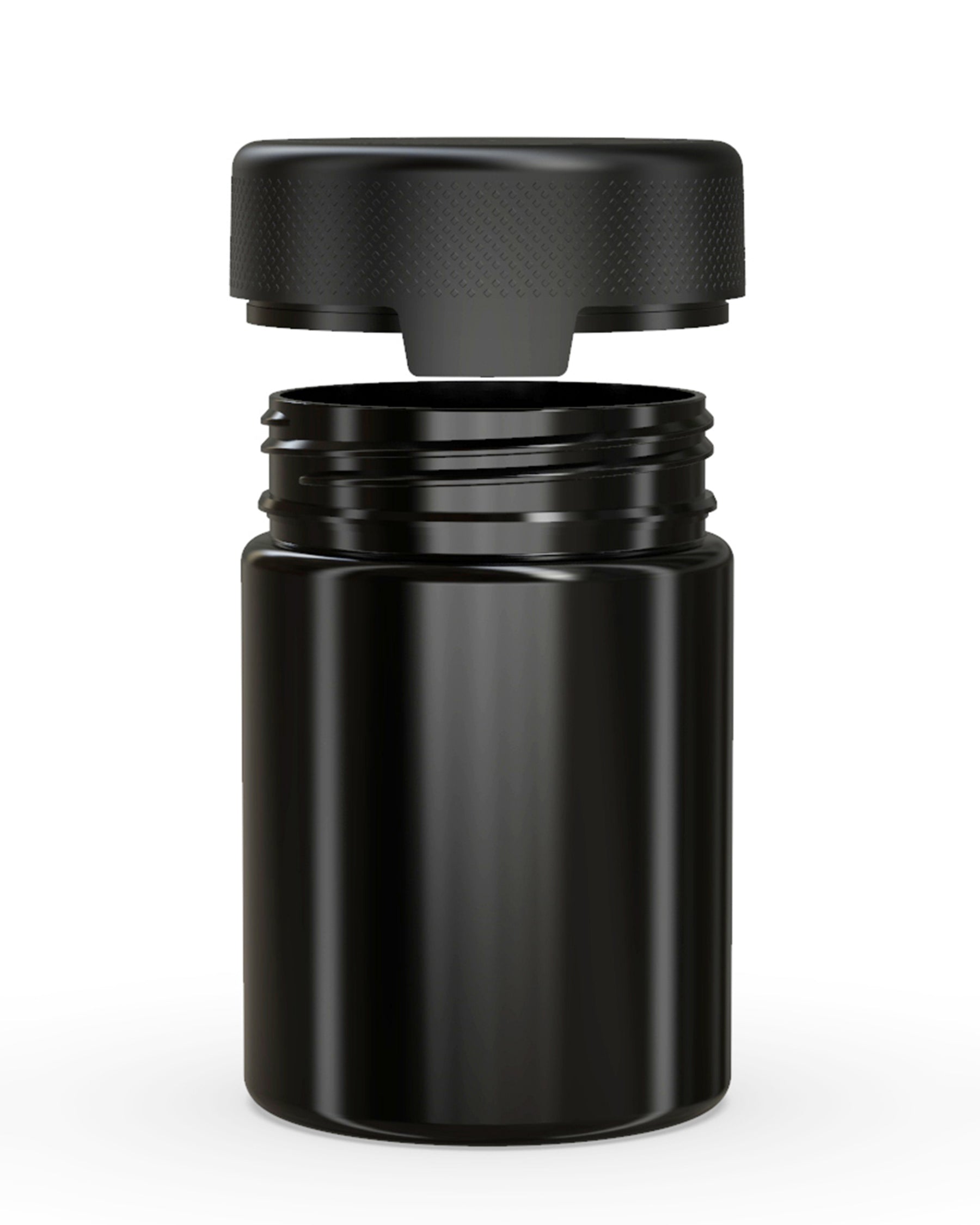21.5oz Chubby Gorilla Black Child Resistant Opaque Plastic Aviator XL Container w/ Black Cap 60/Box