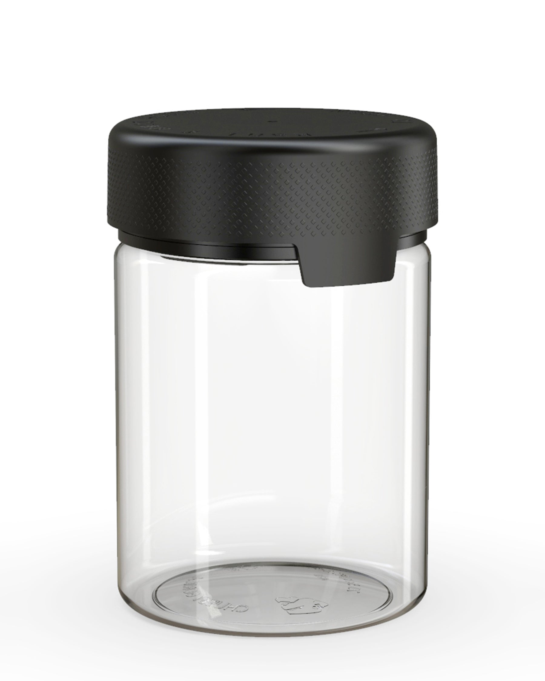 21.5oz Chubby Gorilla Clear Child Resistant Opaque Plastic Aviator XL Container w/ Black Cap 60/Box
