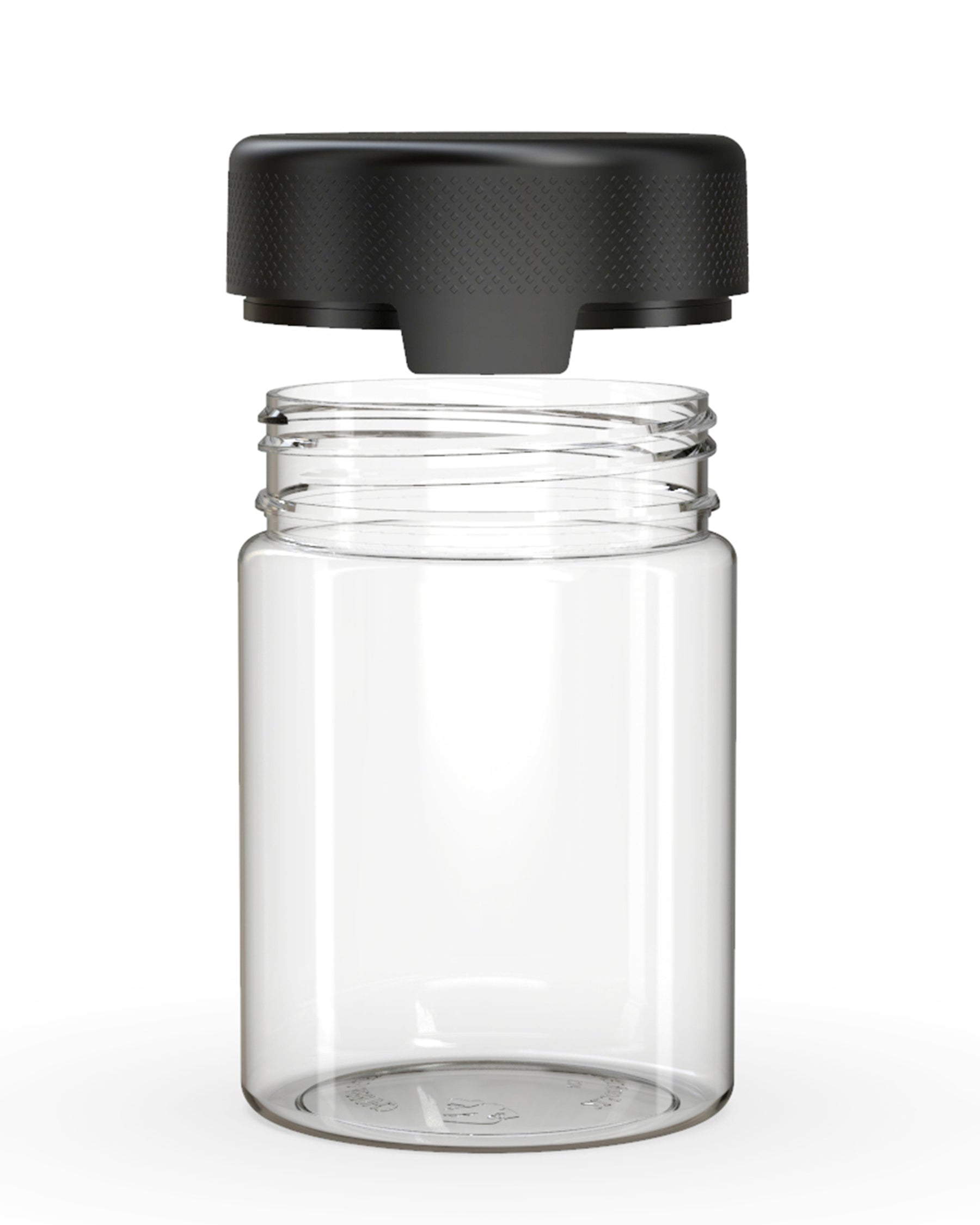 21.5oz Chubby Gorilla Clear Child Resistant Opaque Plastic Aviator XL Container w/ Black Cap 60/Box