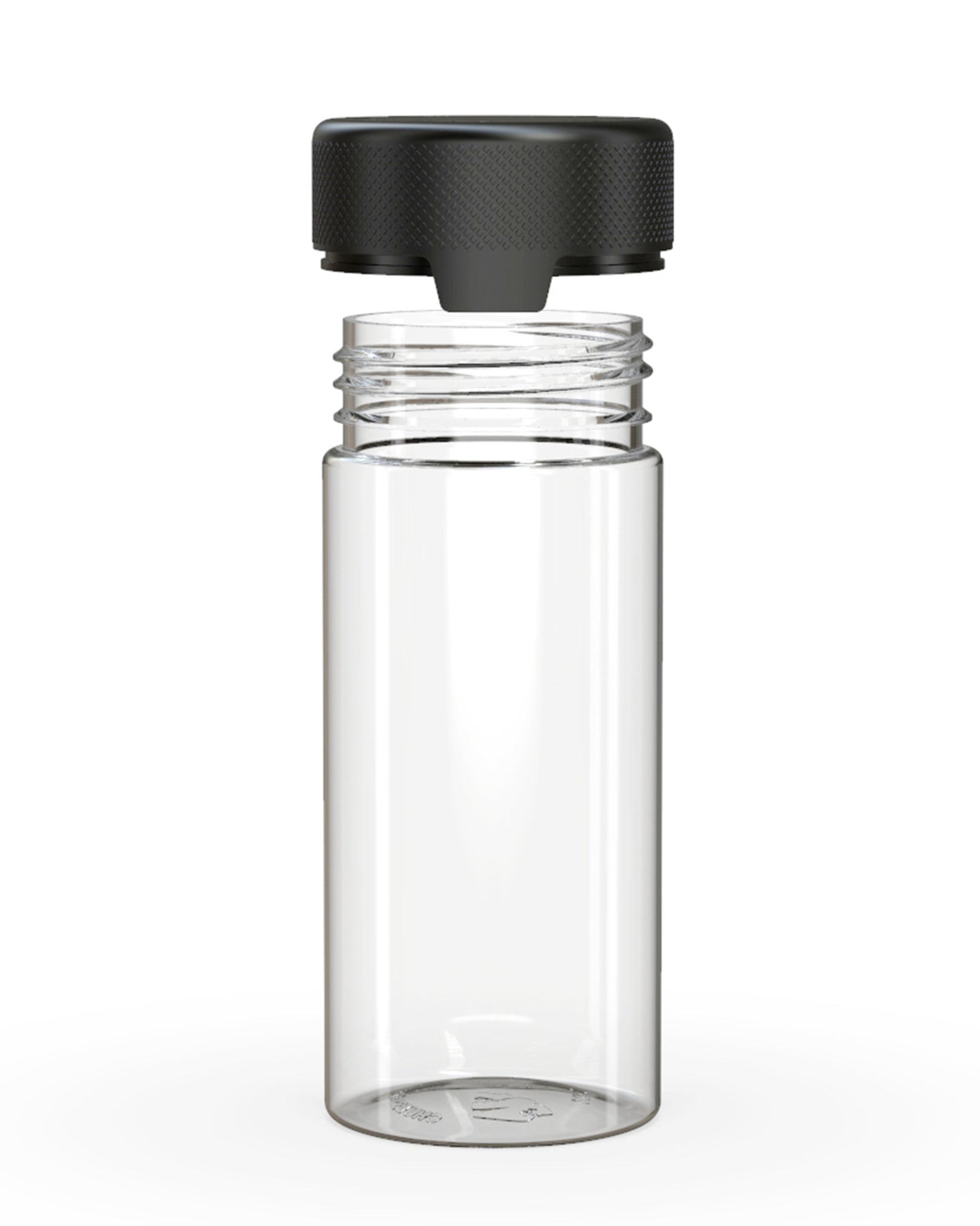 8oz Chubby Gorilla Clear Child Resistant Opaque Plastic Aviator Container w/ Black Cap 200/Box