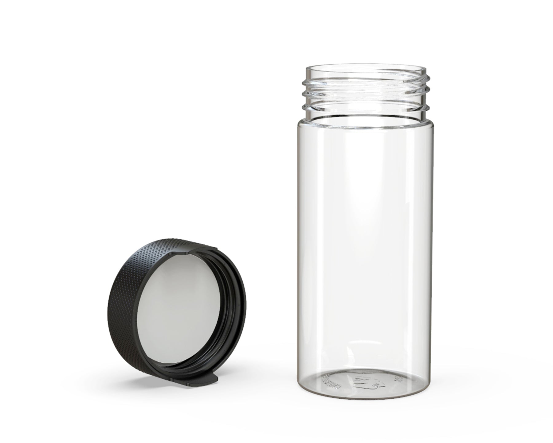 8oz Chubby Gorilla Clear Child Resistant Opaque Plastic Aviator Container w/ Black Cap 200/Box