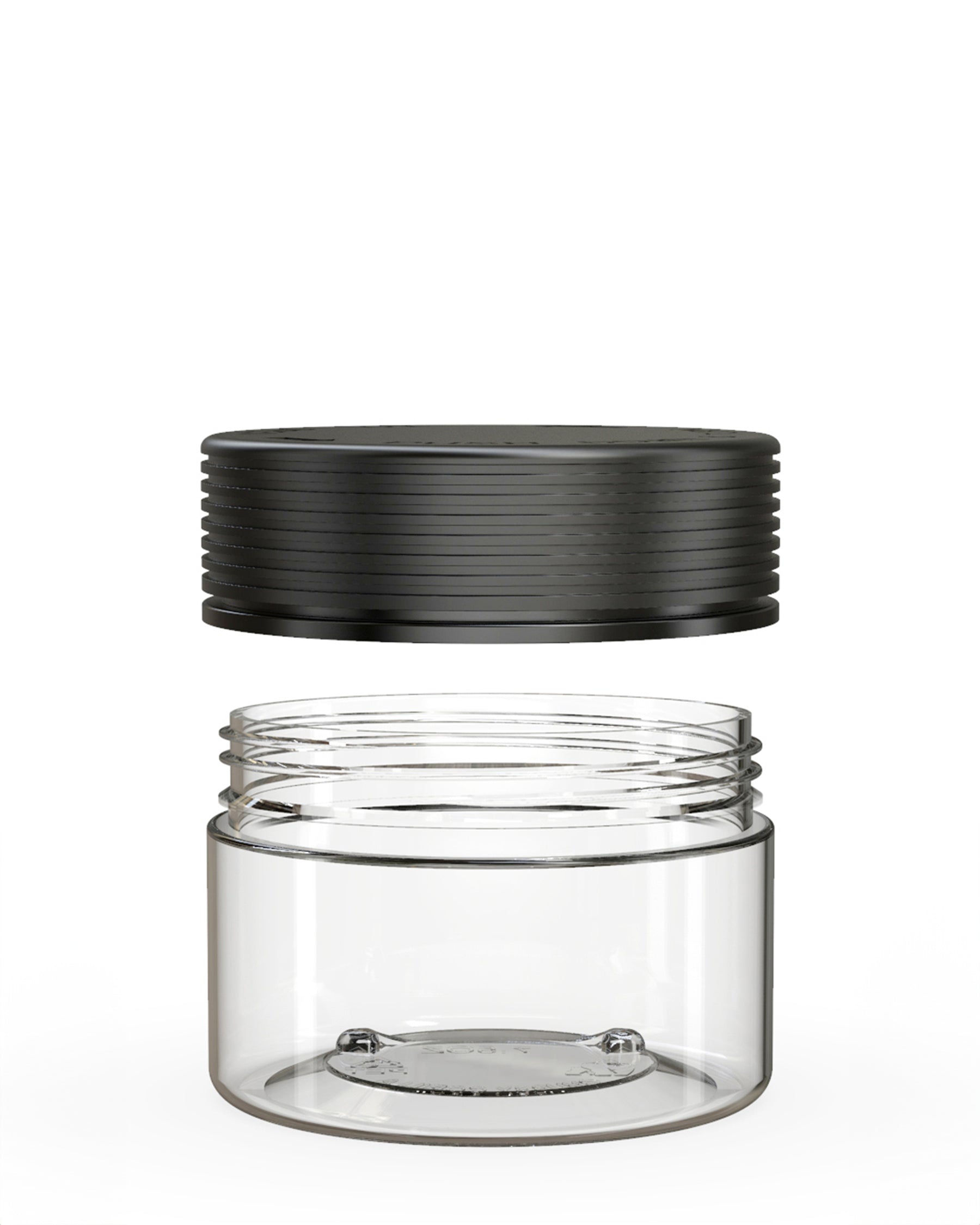 7.5oz Chubby Gorilla Clear Child Resistant Plastic Spiral XL Jar w/ Black Cap 100/Box