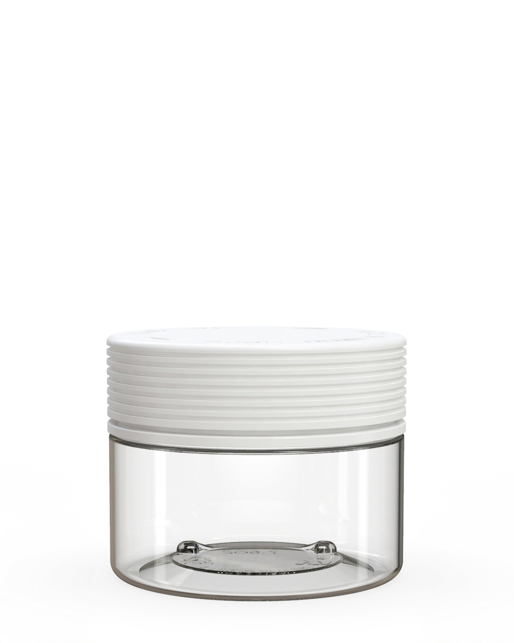 7.5oz Chubby Gorilla Clear Child Resistant Plastic Spiral XL Jar w/ White Cap 100/Box
