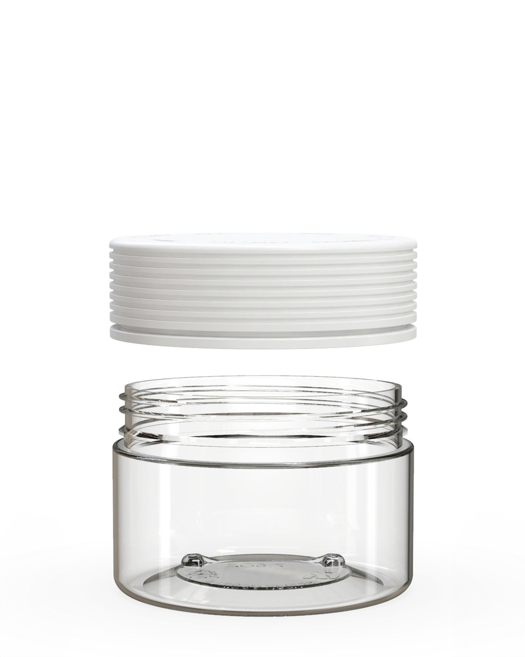 7.5oz Chubby Gorilla Clear Child Resistant Plastic Spiral XL Jar w/ White Cap 100/Box