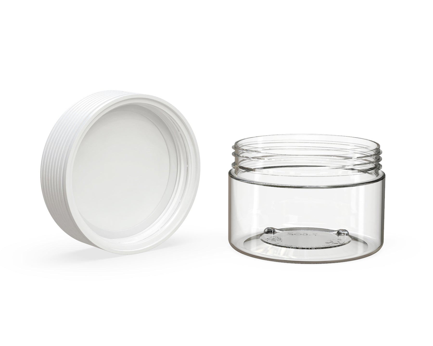 7.5oz Chubby Gorilla Clear Child Resistant Plastic Spiral XL Jar w/ White Cap 100/Box