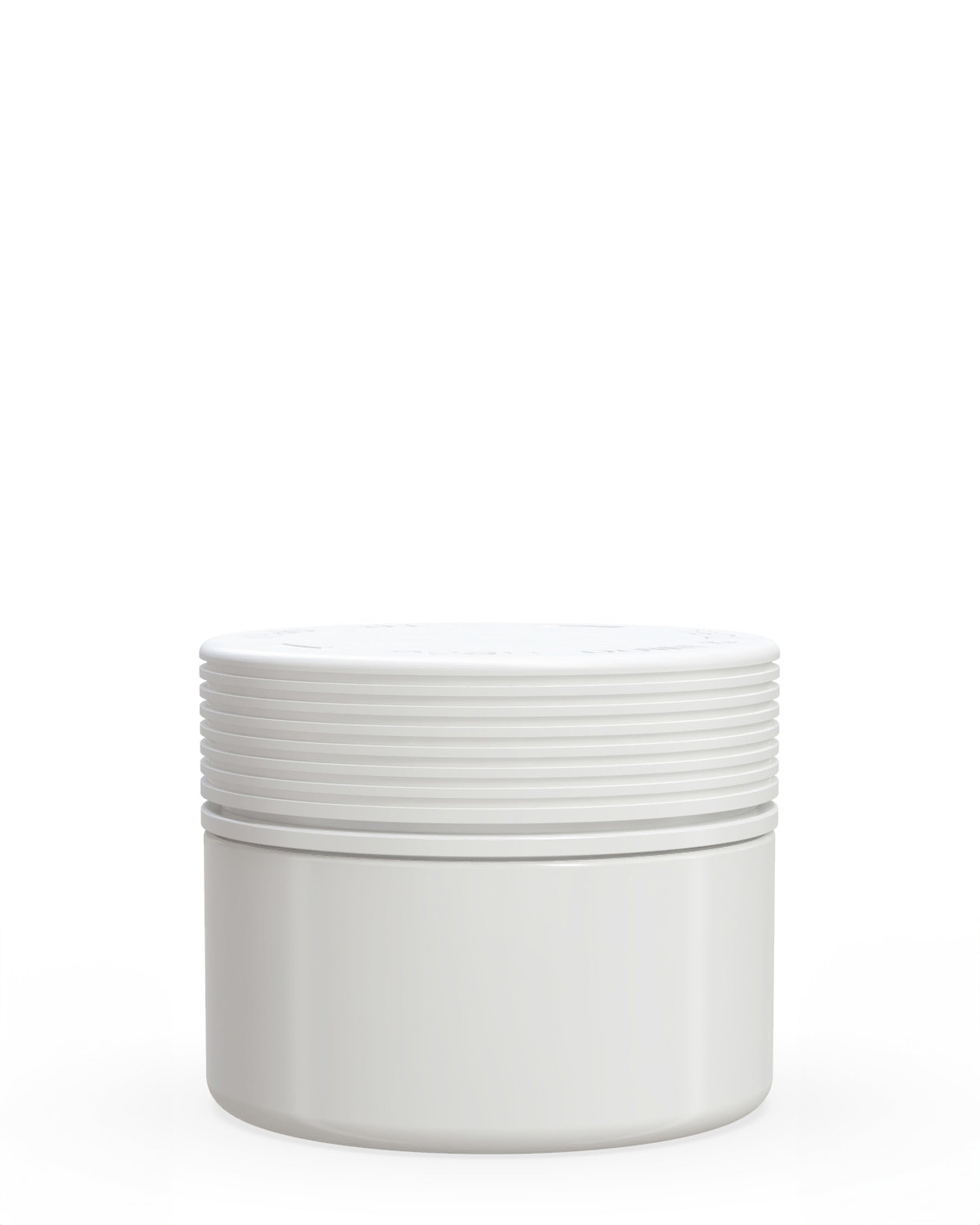 7.5oz Chubby Gorilla White Child Resistant Opaque Plastic Spiral XL Jar w/ White Cap 100/Box