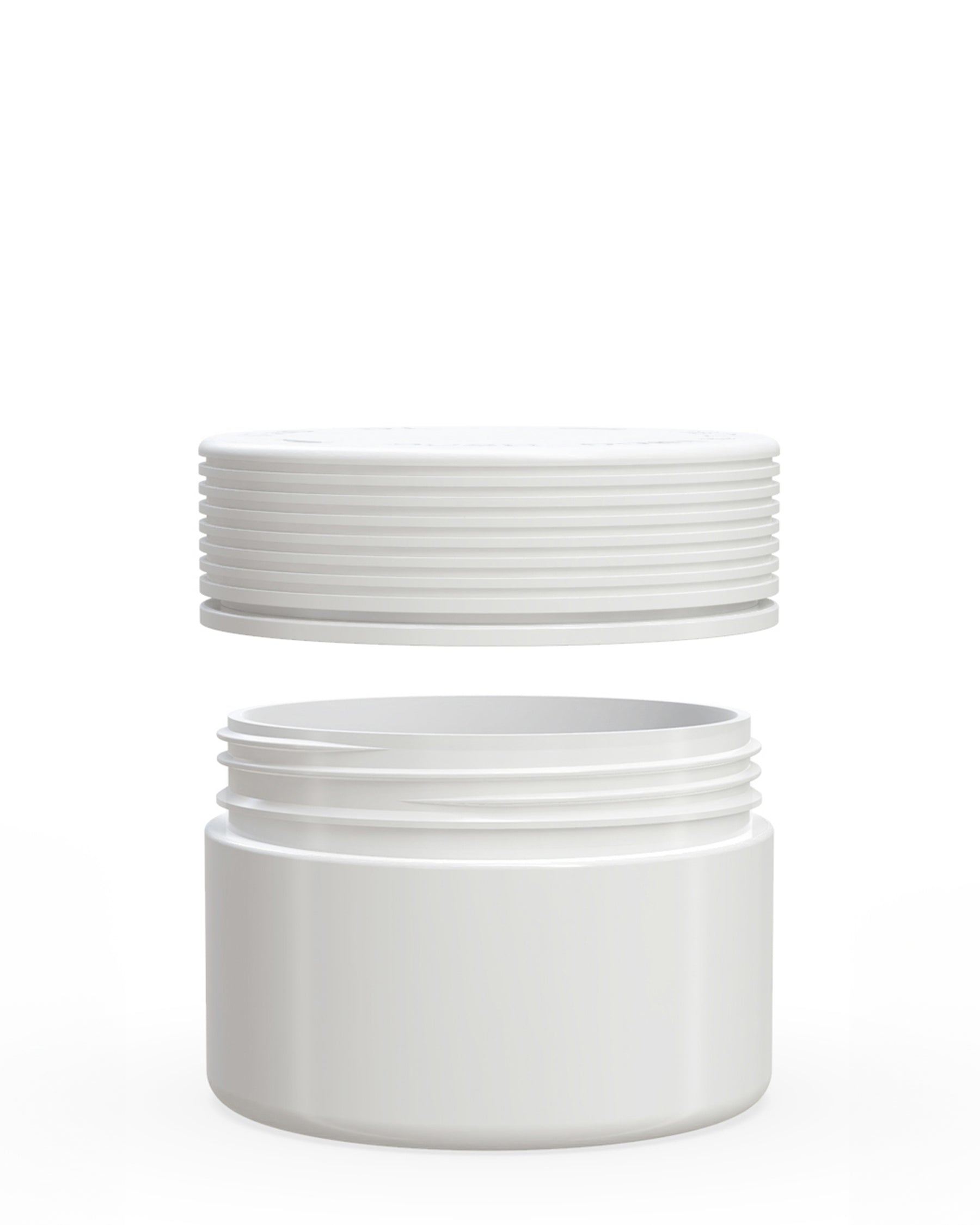 7.5oz Chubby Gorilla White Child Resistant Opaque Plastic Spiral XL Jar w/ White Cap 100/Box