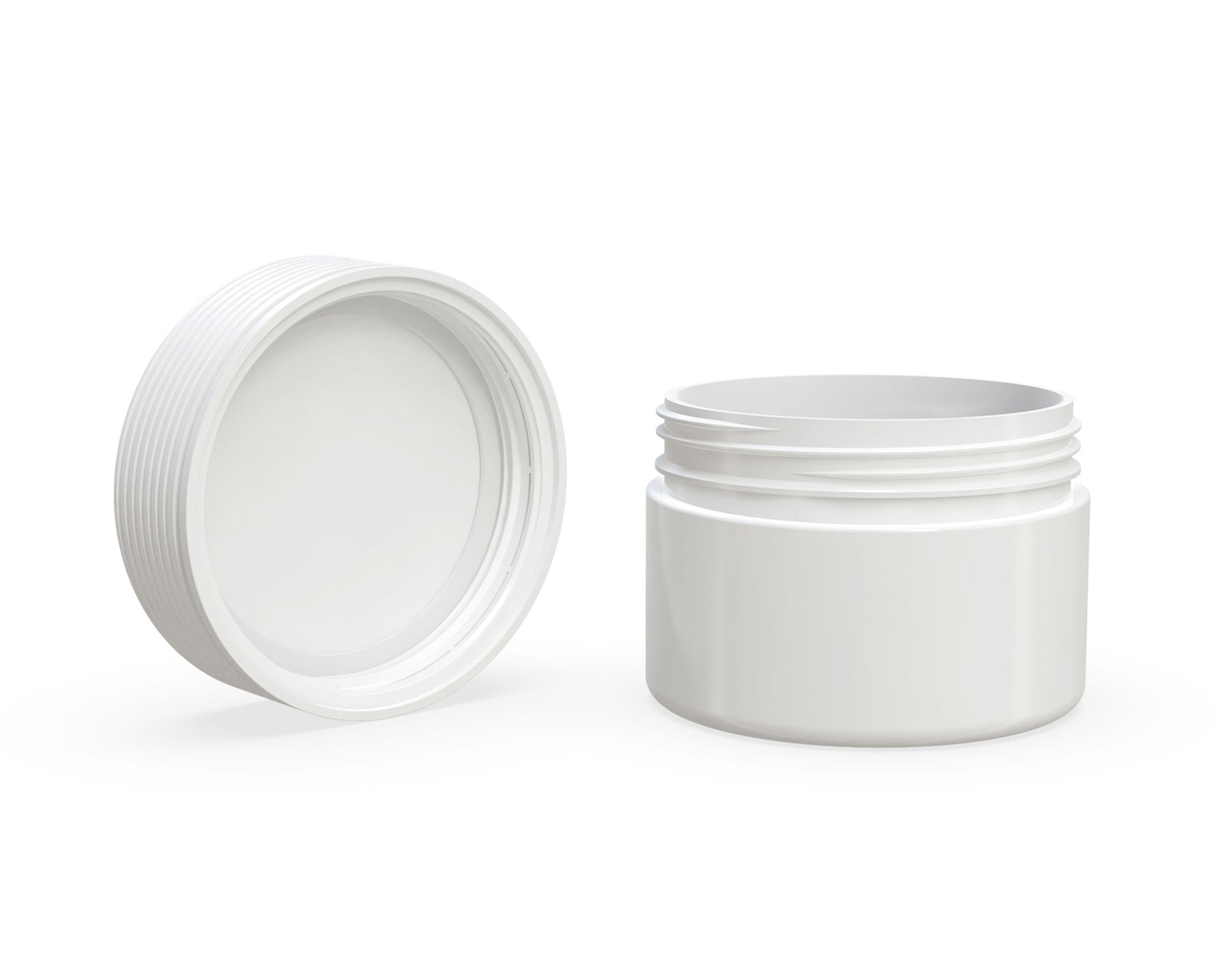 7.5oz Chubby Gorilla White Child Resistant Opaque Plastic Spiral XL Jar w/ White Cap 100/Box