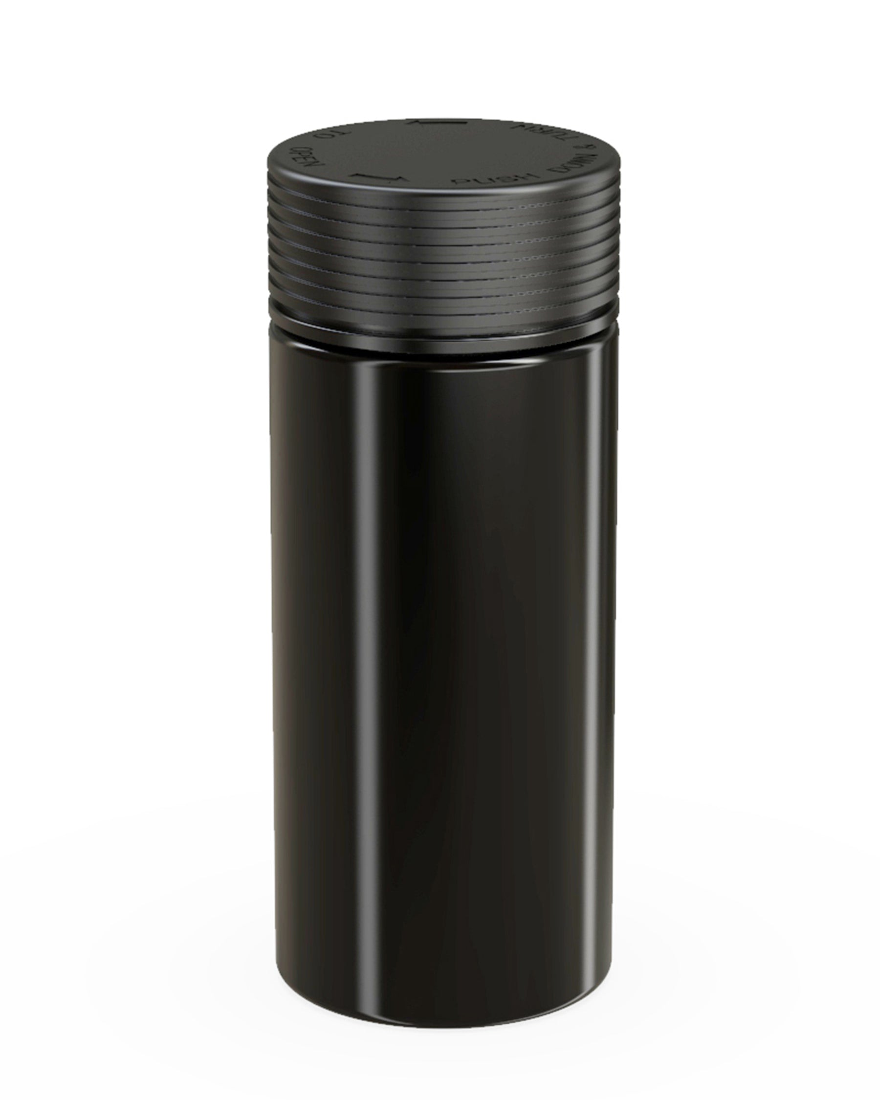 8oz Chubby Gorilla Black Child Resistant Opaque Plastic Spiral Jar w/ Black Cap 200/Box