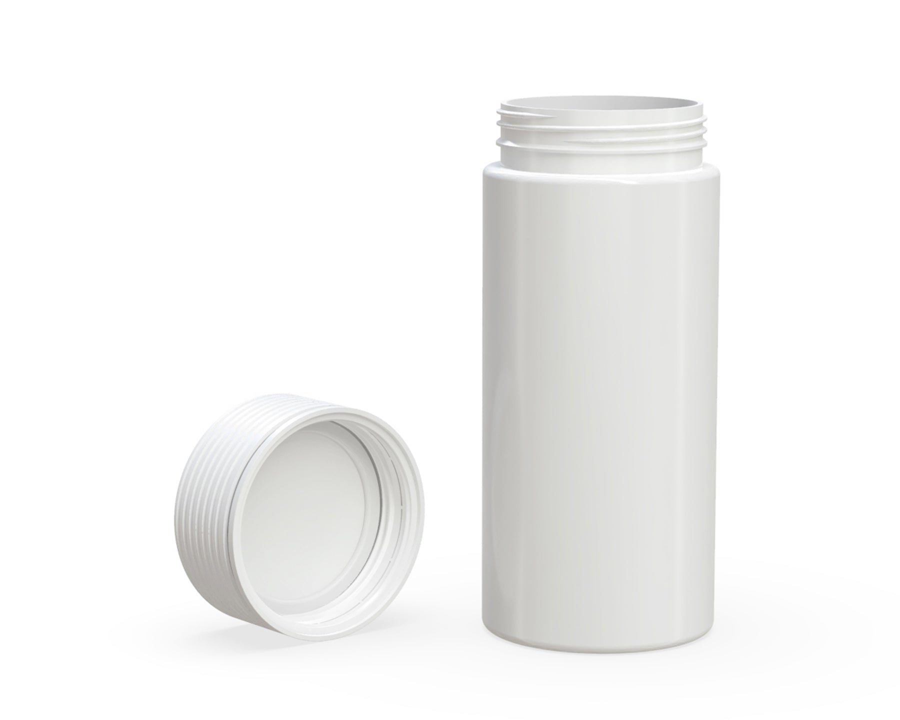 8oz Chubby Gorilla White Child Resistant Opaque Plastic Spiral Jar w/ White Cap 200/Box