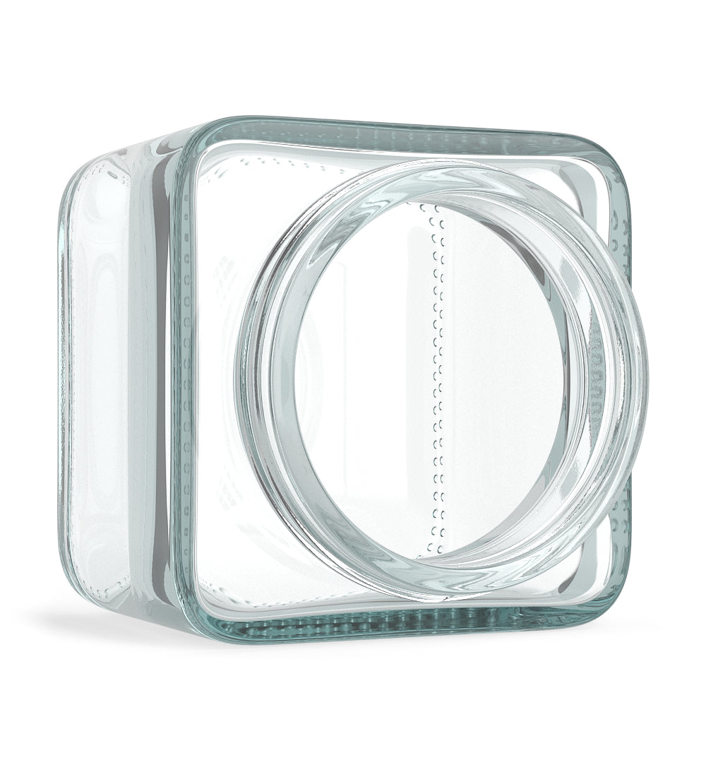 50mm Cube Clear 3oz Glass V2 Jars 80/Box