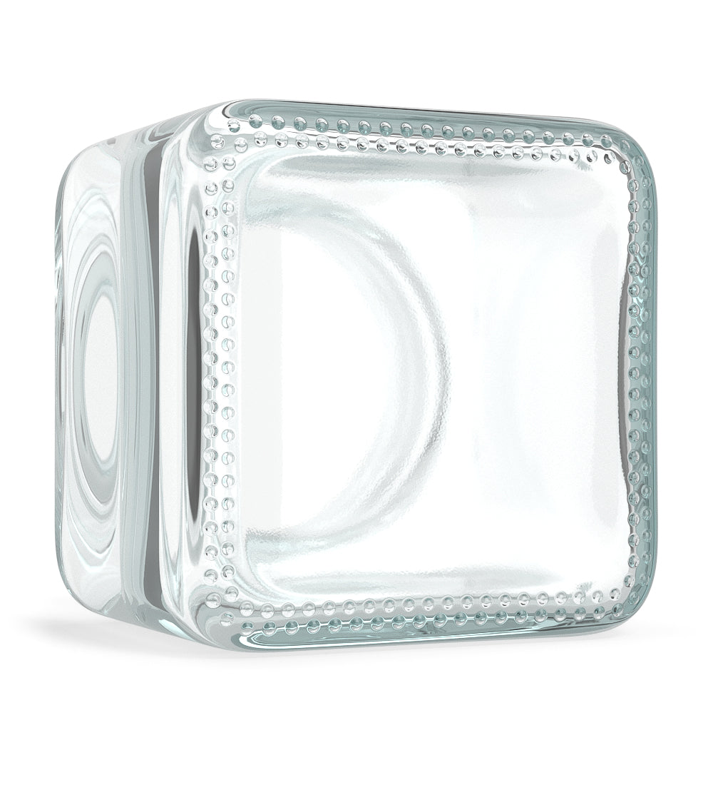 50mm Cube Clear 3oz Glass V2 Jars 80/Box