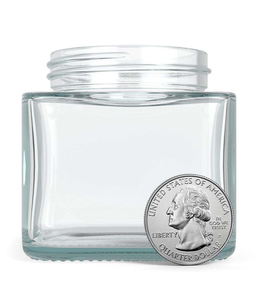 50mm Cube Clear 3oz Glass V2 Jars 80/Box