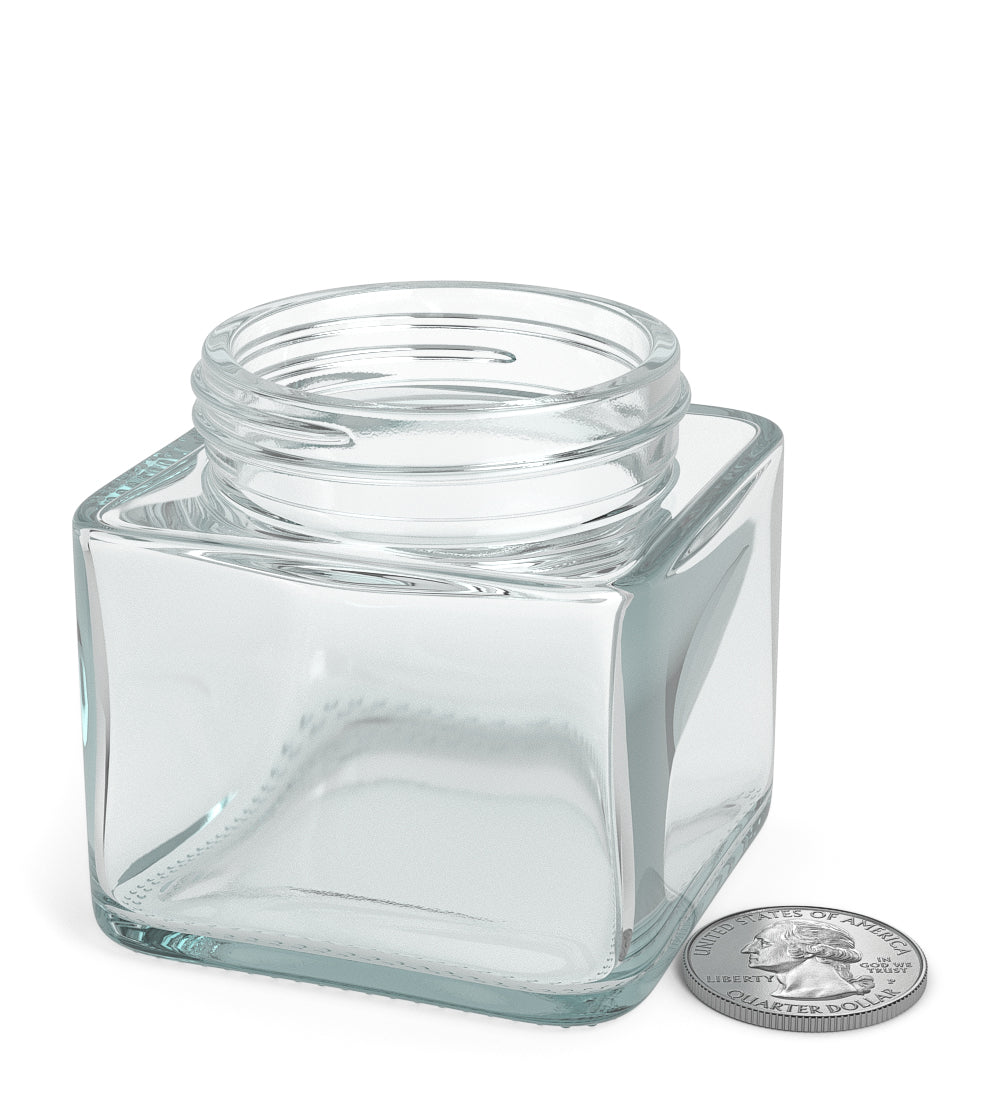 50mm Cube Clear 3oz Glass V2 Jars 80/Box