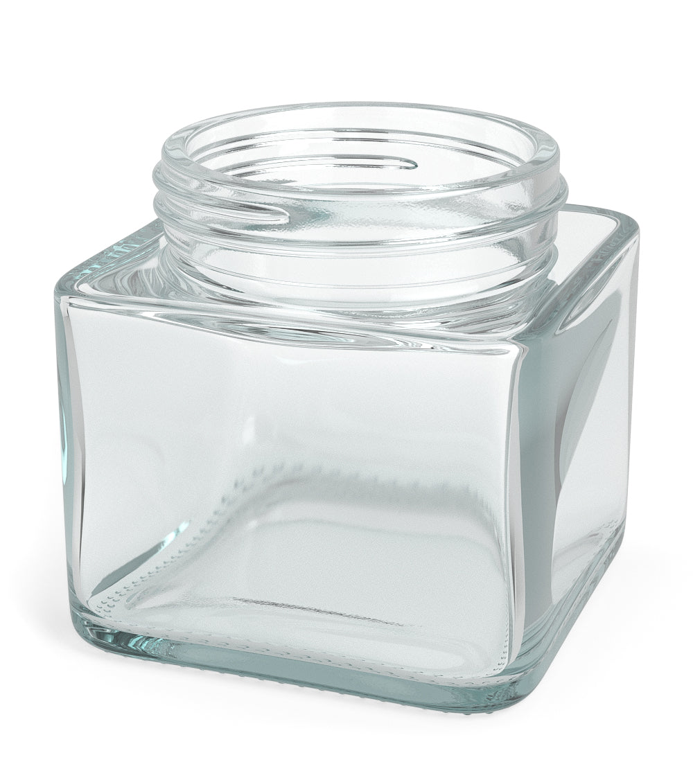 50mm Cube Clear 3oz Glass V2 Jars 80/Box