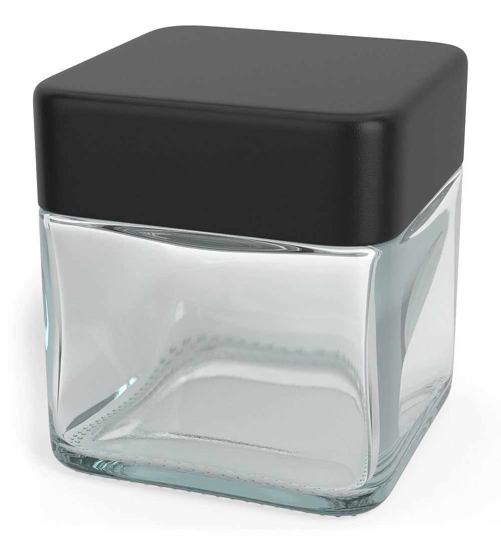 50mm Cube Clear 3oz Glass V2 Jars 80/Box