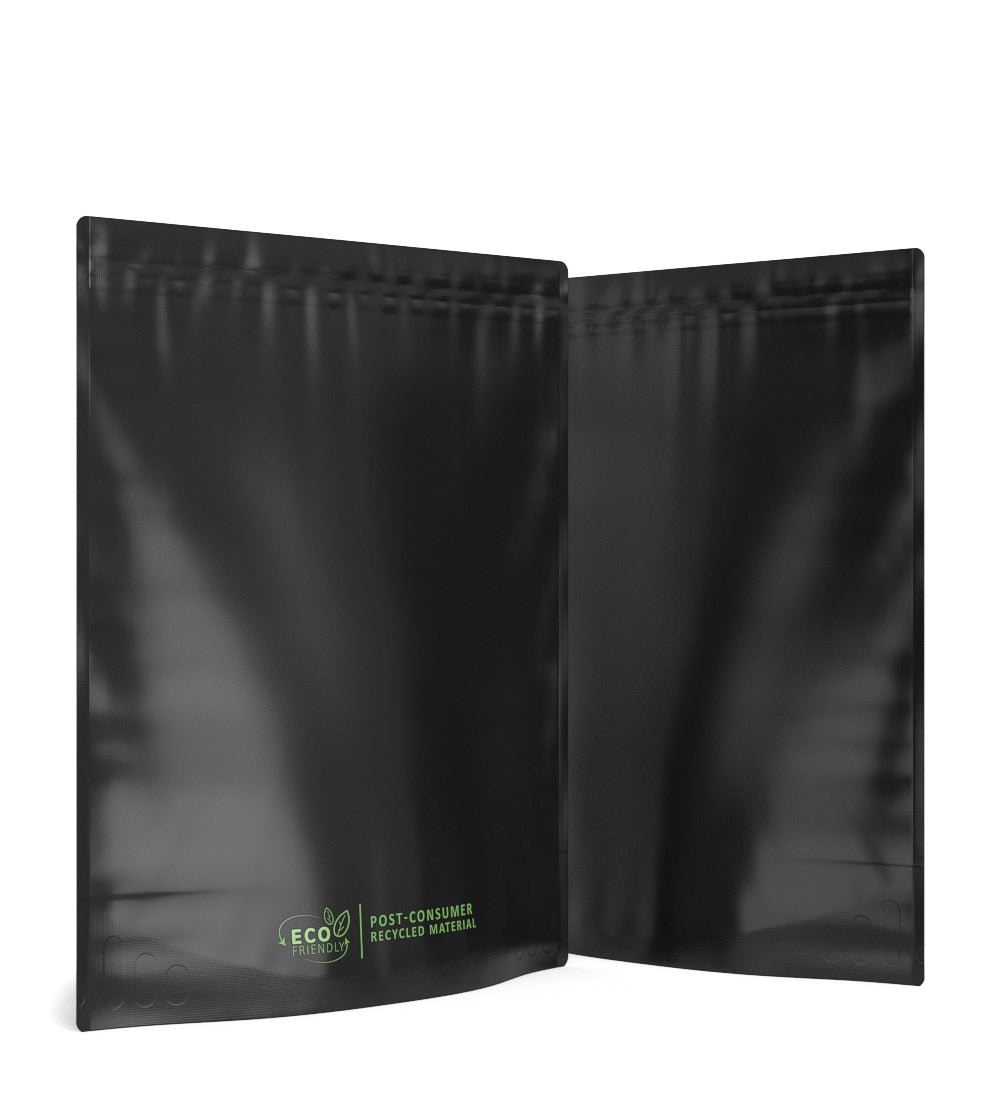 Matte-Black 14.6" x 16.4" Mylar Tamper Evident No Tear Notch PCR Bags (448 grams) 100/Box