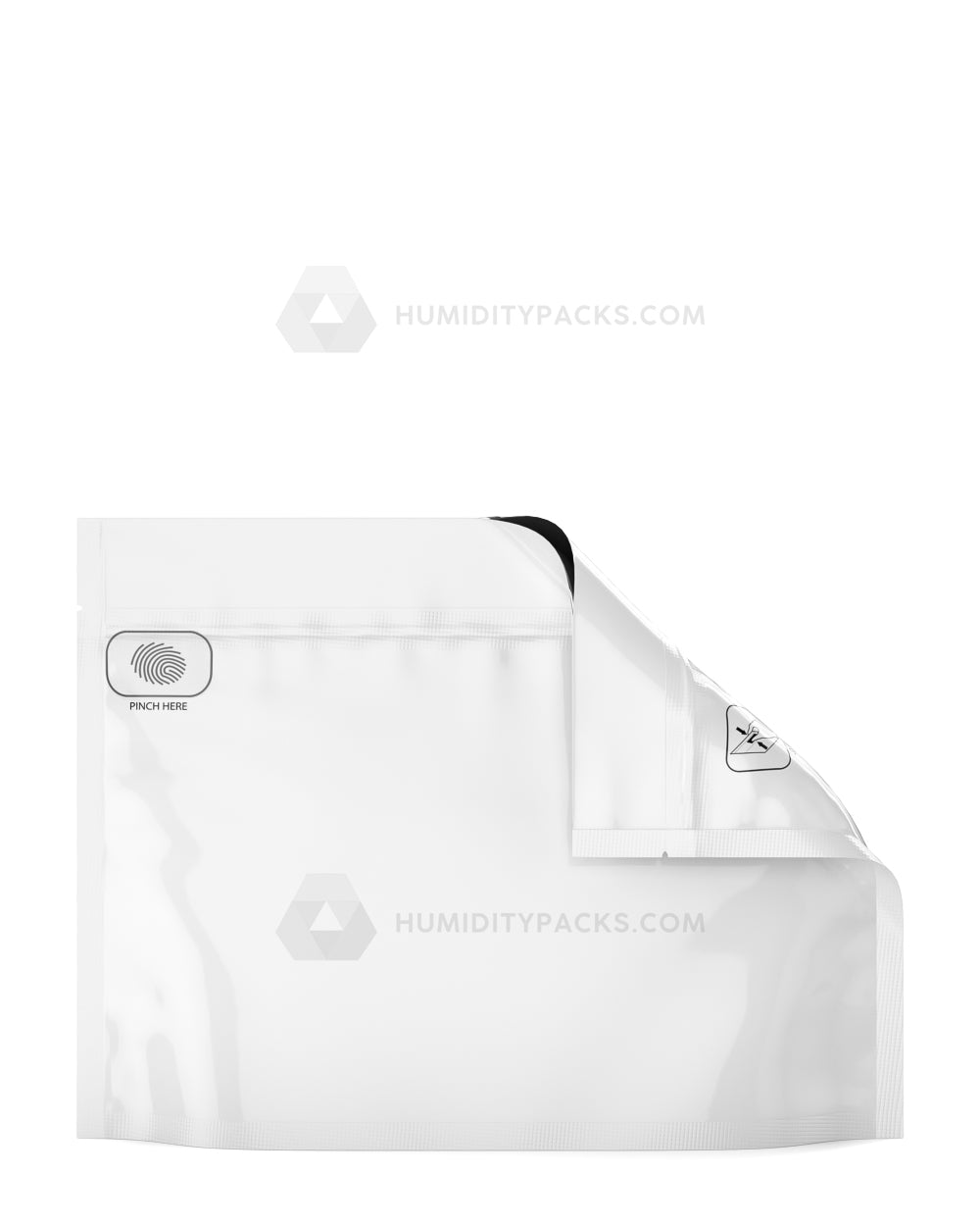 Matte-White 12" x 9" Pinch N Slide 2.0 Mylar Child Resistant & Tamper Evident Exit Bags (56 grams) 250/Box
