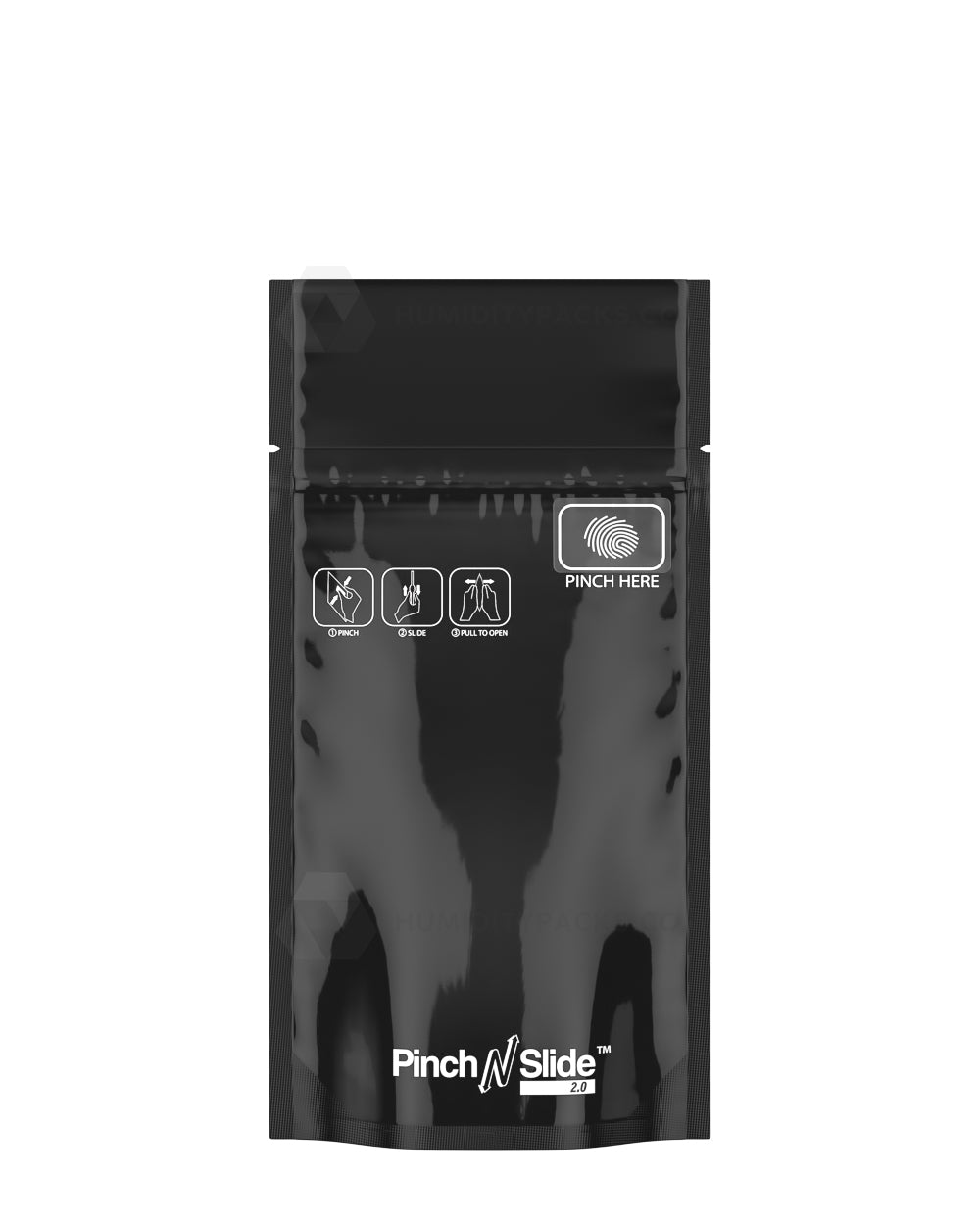 Matte-Black 3.5" x 5" Pinch N Slide 2.0 Mylar Child Resistant & Tamper Evident Bags (3.5 grams) 250/Box