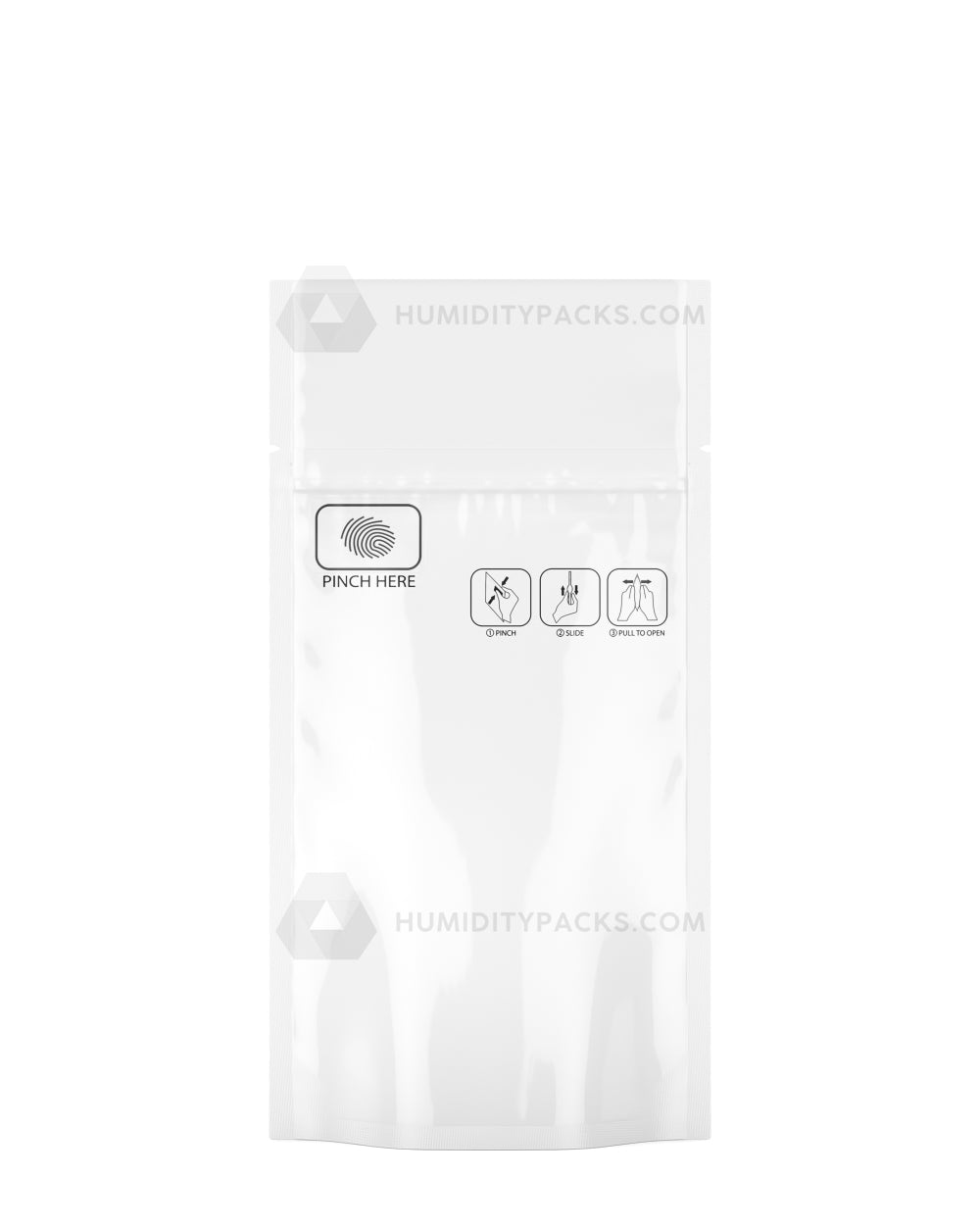 Matte-White 3.5" x 5" Pinch N Slide 2.0 Mylar Child Resistant & Tamper Evident Bags (3.5 grams) 250/Box