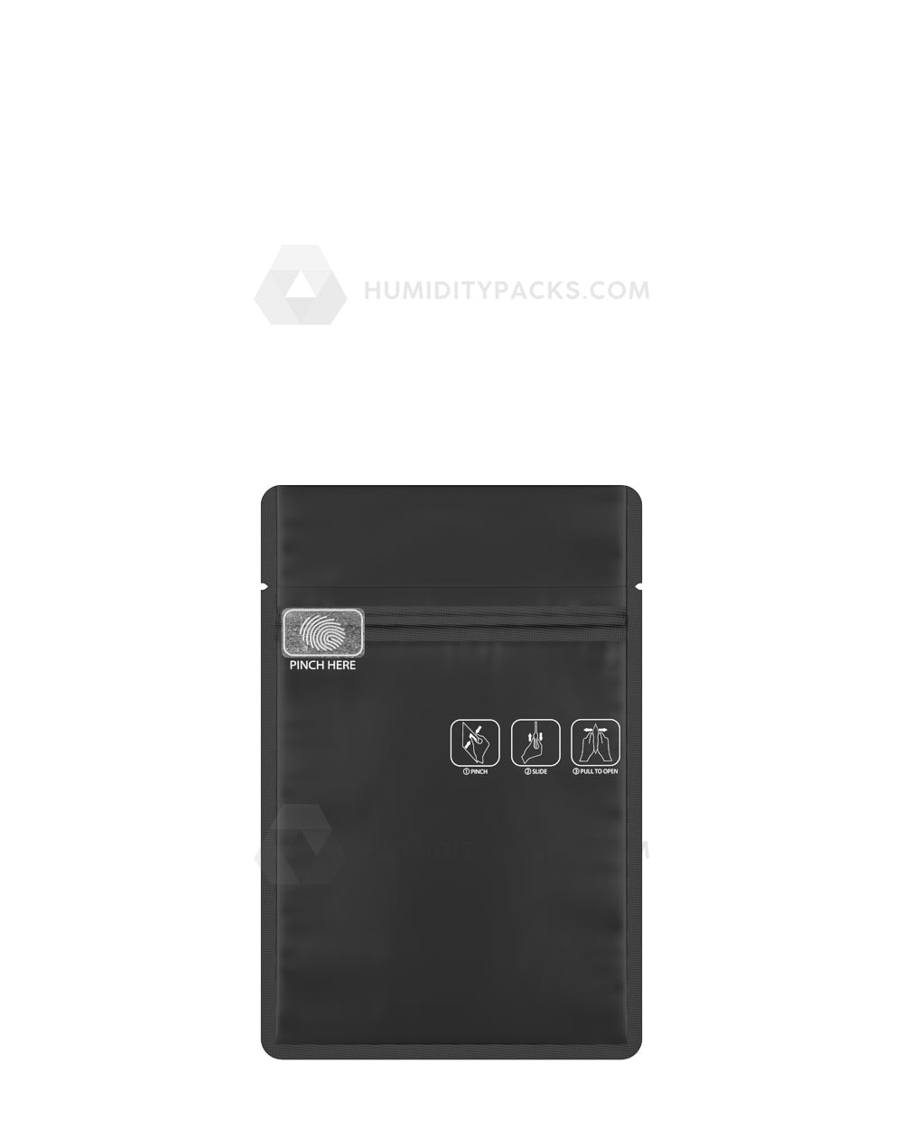 Matte-Black 3.4" x 4.4" Pinch N Slide 3.0 Mylar Child Resistant & Tamper Evident Bags (1 gram) 250/Box