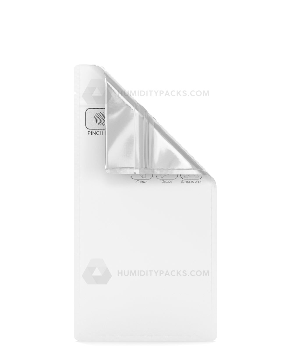 Matte-White 4" x 7.4" Pinch N Slide 3.0 Mylar Child Resistant & Tamper Evident Vista Bags (7 grams) 250/Box
