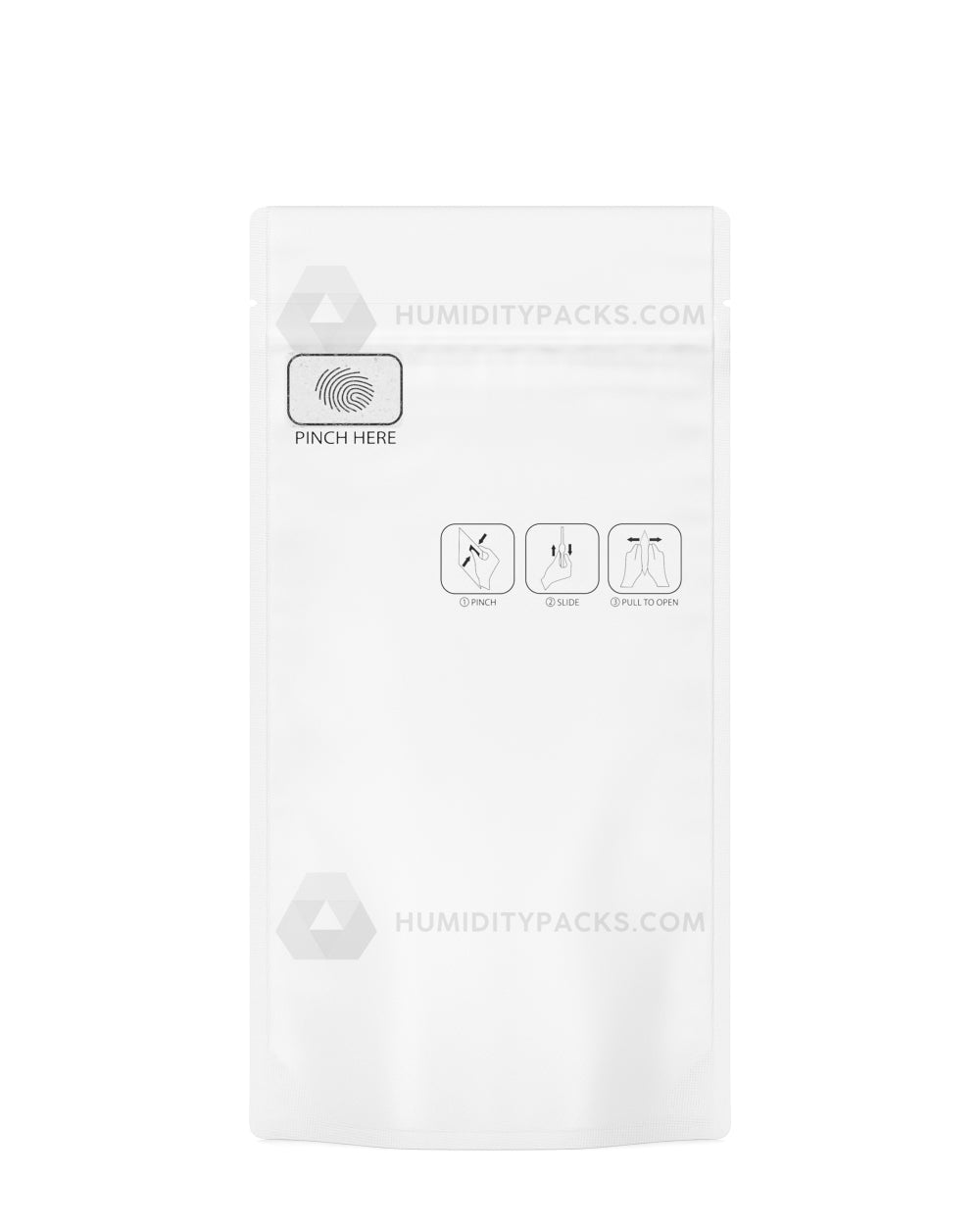 Matte-White 4" x 7.4" Pinch N Slide 3.0 Mylar Child Resistant & Tamper Evident Vista Bags (7 grams) 250/Box