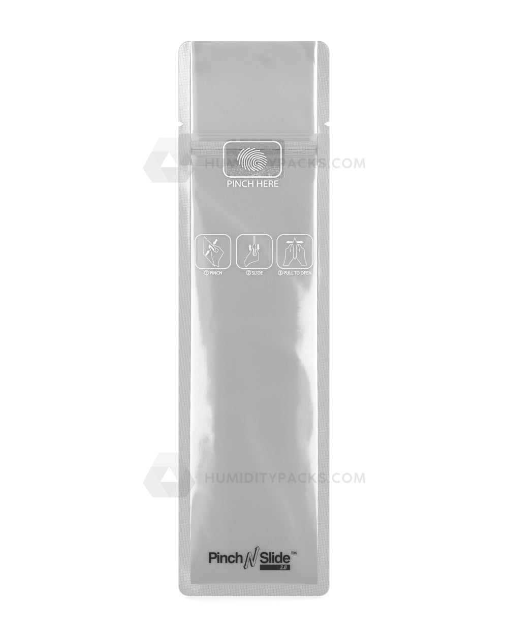 Matte-White 2.4" x 7.9" Pinch N Slide 3.0 Mylar Child Resistant & Tamper Evident Vista Bags (2.5 grams) 250/Box