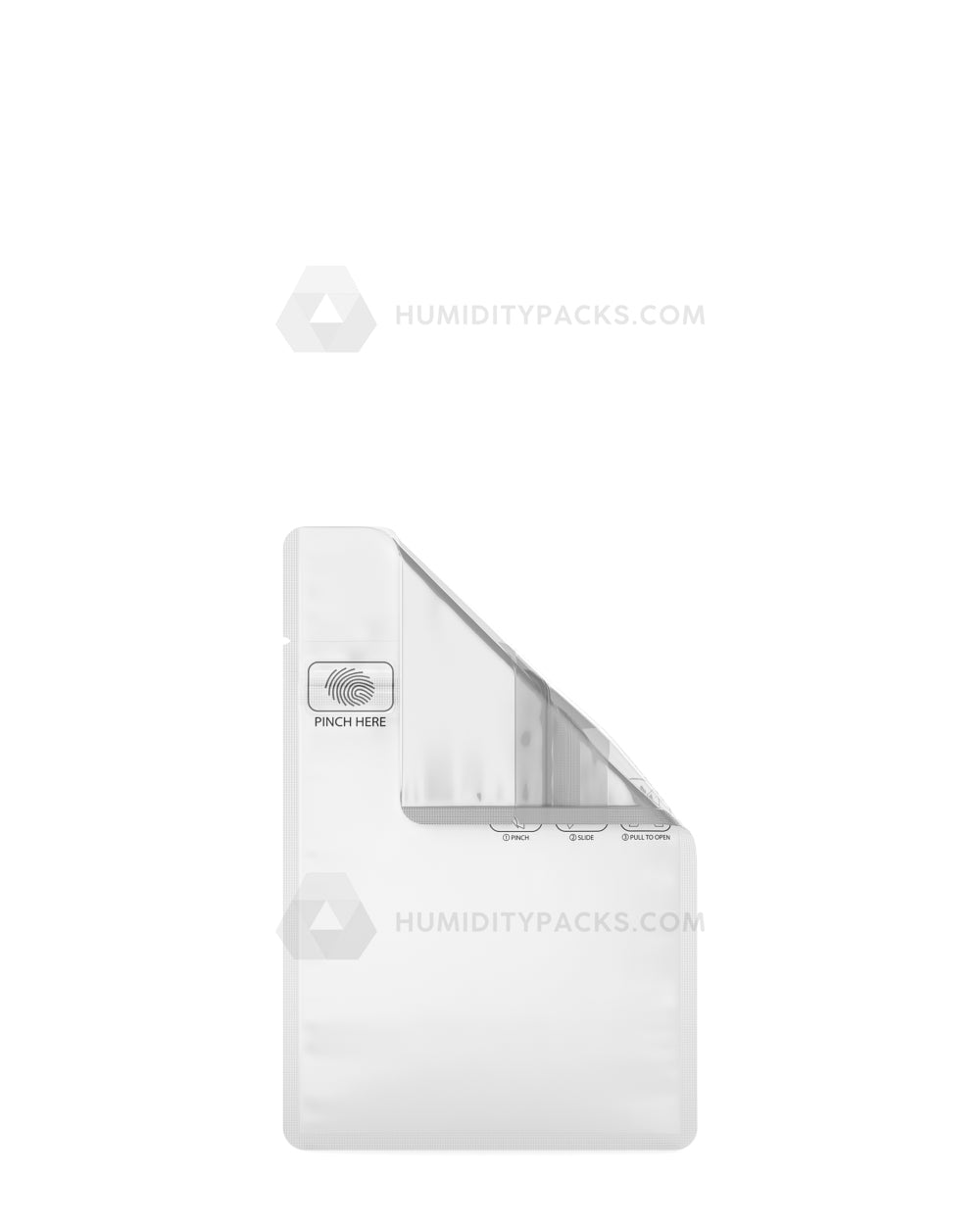 Matte-White 3.3" x 4.4" Pinch N Slide 3.0 Mylar Child Resistant & Tamper Evident Vista Bags (1 gram) 250/Box