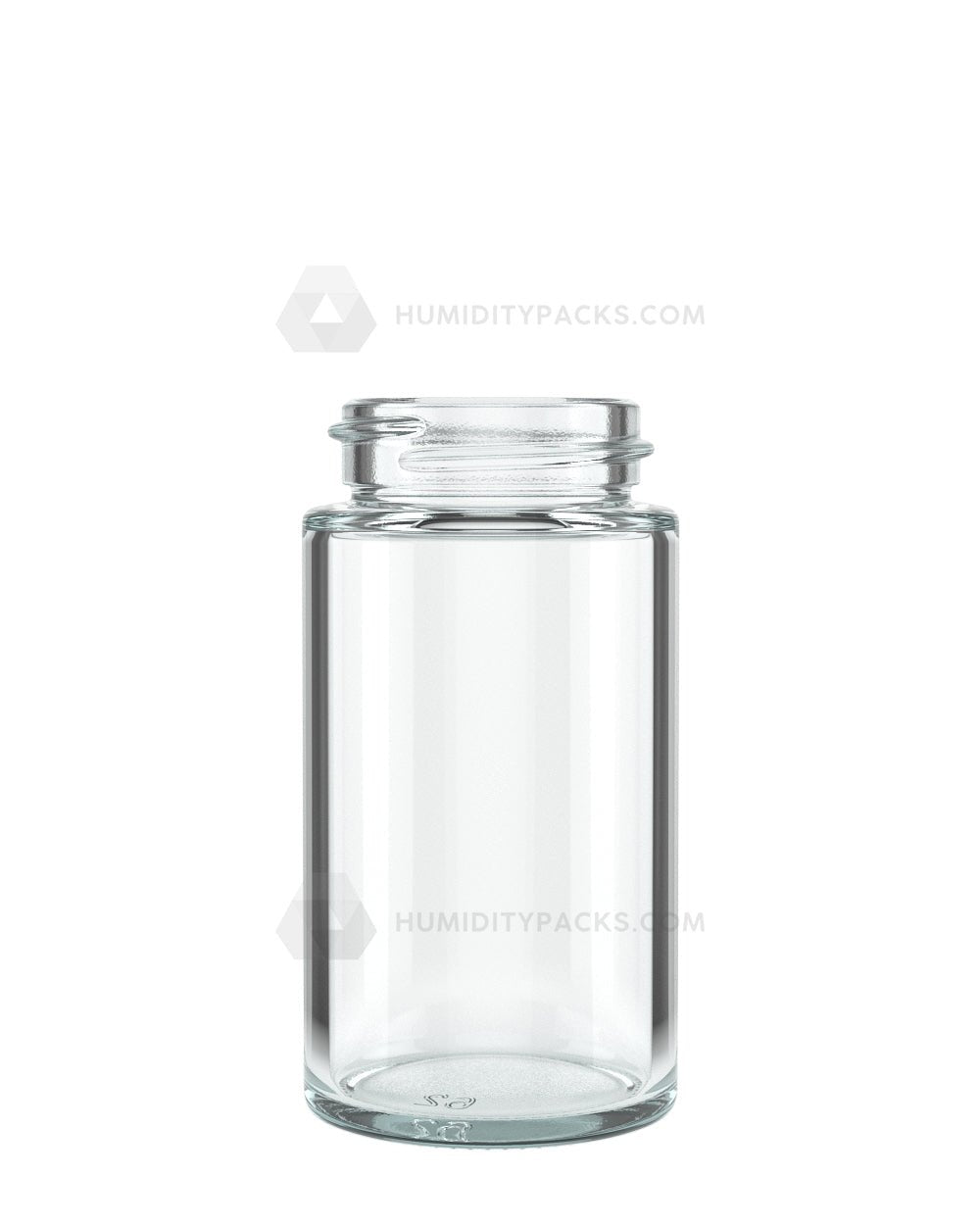 38mm Wide Mouth Straight Clear 2oz Glass Jar 180/Box Humidity Packs - 1