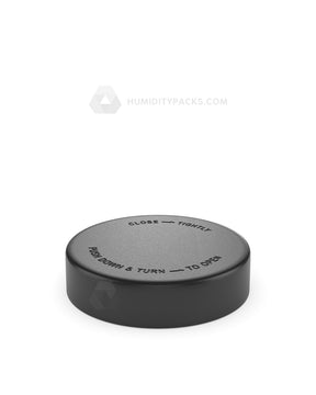 57mm Push and Turn Smooth Child Resistant Plastic Caps With Foam Liner - Semi Gloss Black - 72/Box