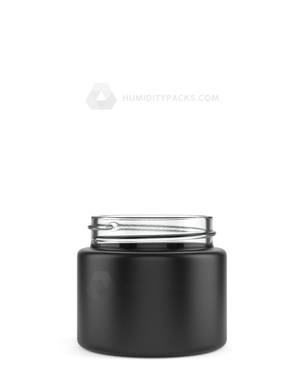 50mm Straight Sided Matte Black 2oz Glass Jar 200/Box