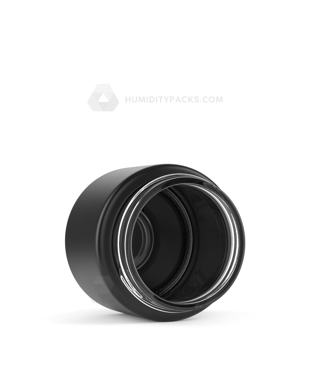 50mm Straight Sided Matte Black 2oz Glass Jar 200/Box