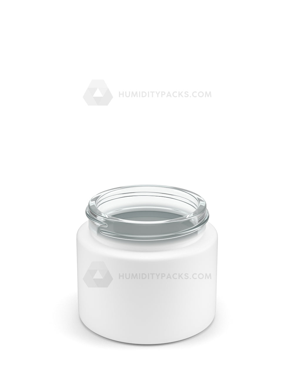 50mm Straight Sided Matte White 2oz Glass Jar 200/Box Humidity Packs - 2