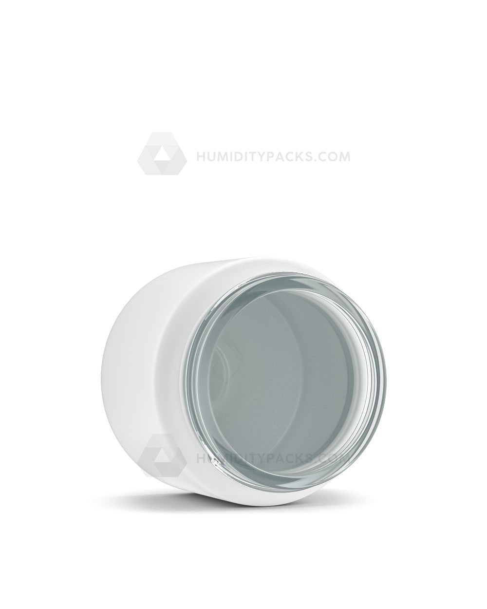 50mm Straight Sided Matte White 2oz Glass Jar 200/Box Humidity Packs - 3