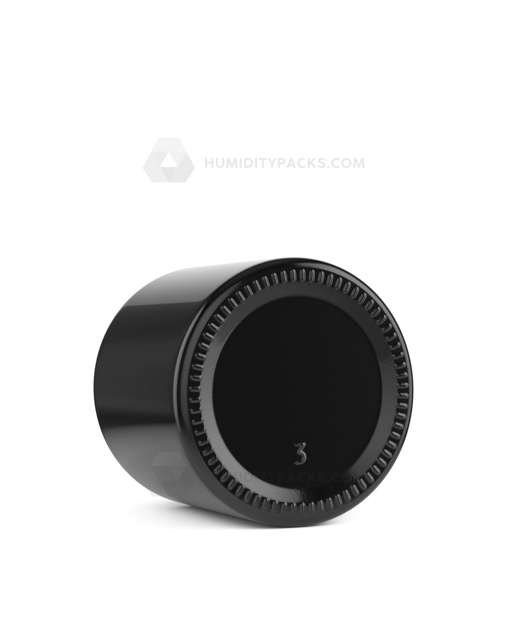 50mm Straight Sided Glossy Black 3oz Glass Jar 150/Box