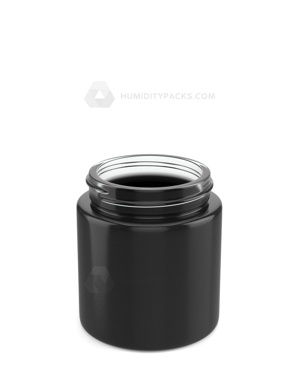 50mm Straight Sided Glossy Black 3oz Glass Jar 100/Box