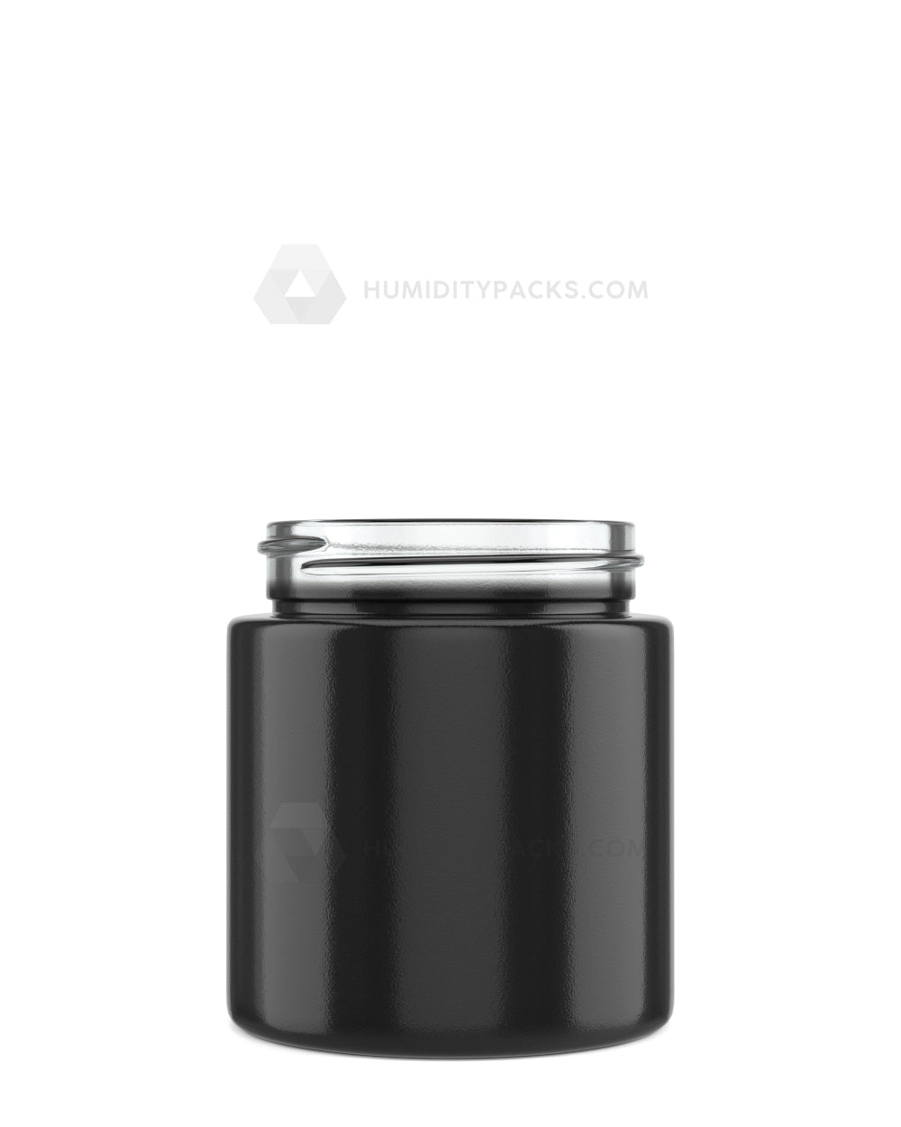 50mm Straight Sided Glossy Black 3oz Glass Jar 100/Box