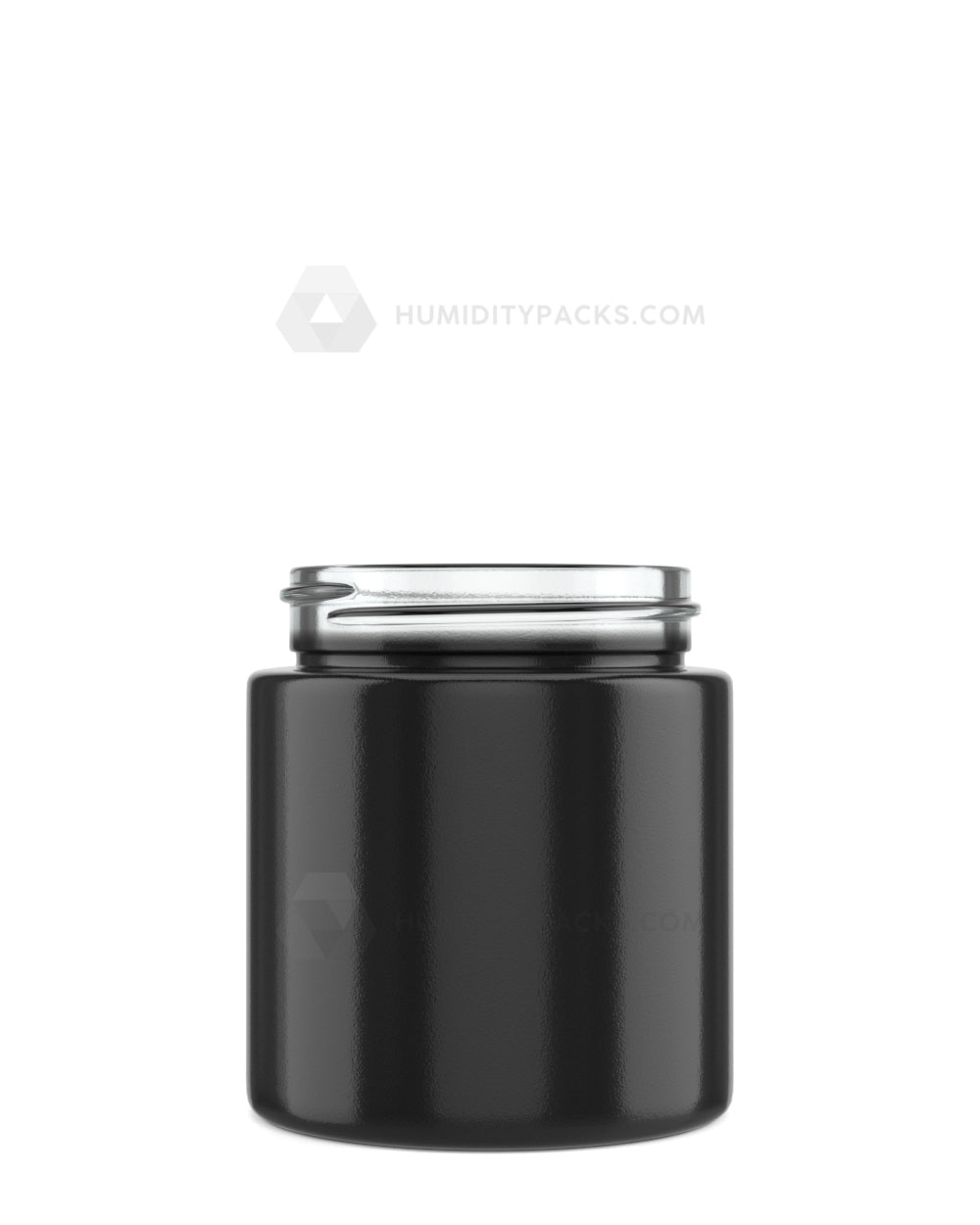 50mm Straight Sided Glossy Black 3oz Glass Jar 100/Box