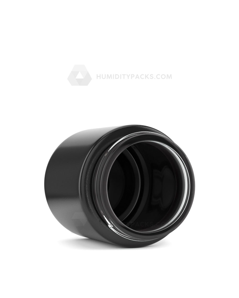 50mm Straight Sided Glossy Black 3oz Glass Jar 100/Box