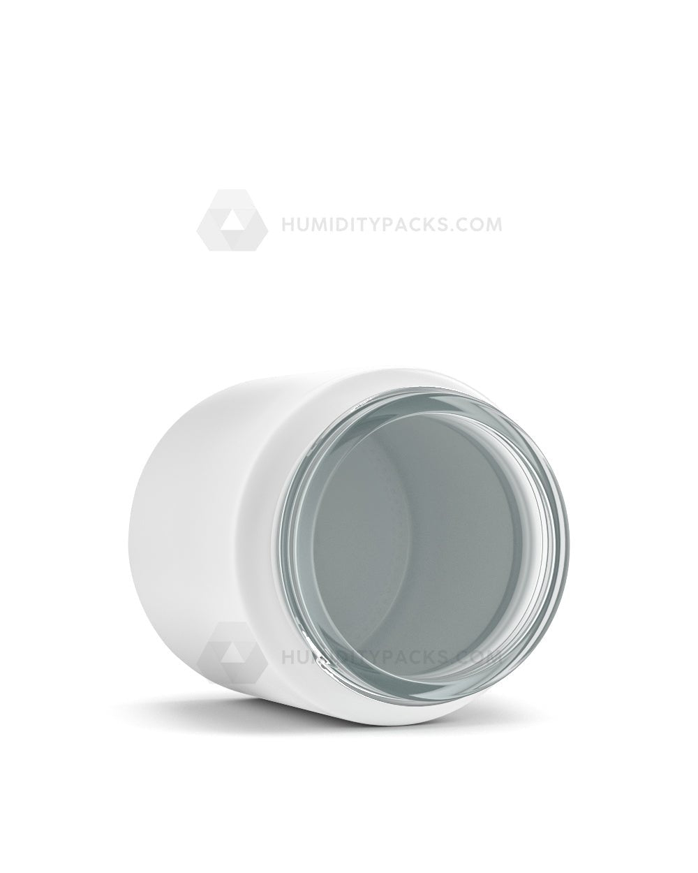 50mm Straight Sided Matte White 3oz Glass Jar 100/Box Humidity Packs - 3