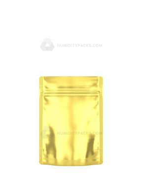 Matte-Gold 3.6" x 5" Vista Mylar Tamper Evident Tear Notch Bags (3.5 grams) 1000/Box Humidity Packs - 3