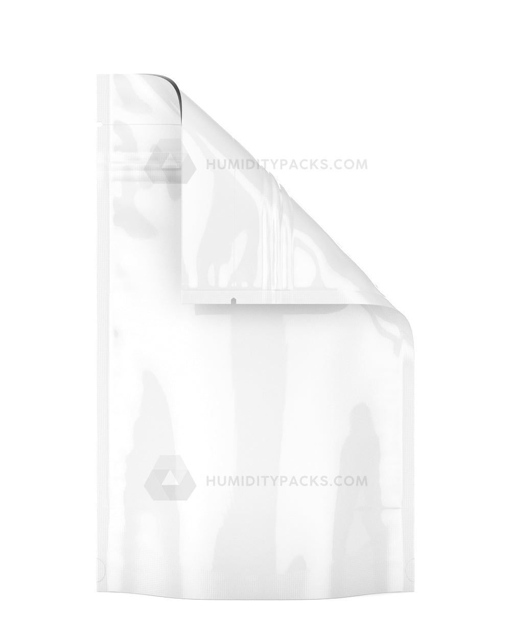 Glossy-White 5" x 8.1" Mylar Tamper Evident PCR Bags (14 grams) 1000/Box