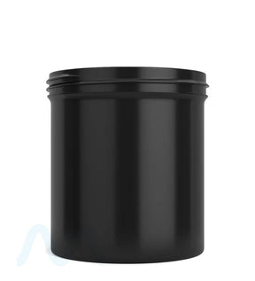 Wide Mouth Straight Sided Black Plastic Jars | 89mm - 16oz - 205 Count - 1
