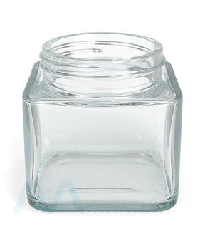 Cube Clear Glass V2 Jars | 50mm - 3oz - 80 Count - 3