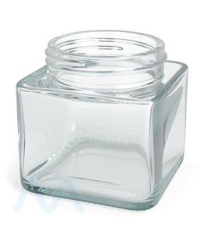 Cube Clear Glass V2 Jars | 50mm - 3oz - 80 Count - 10