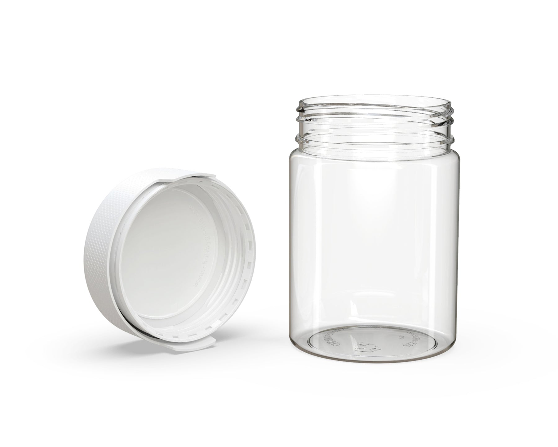 21.5oz Chubby Gorilla Clear Child Resistant Plastic Aviator XL Container w/ White Cap 60/Box