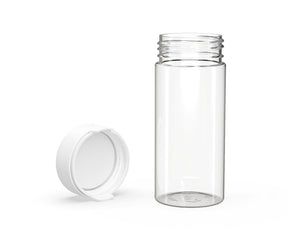 8oz Chubby Gorilla Clear Child Resistant Plastic Aviator Container w/ White Cap 200/Box